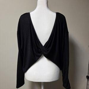 Elegant Black Drape Back Top